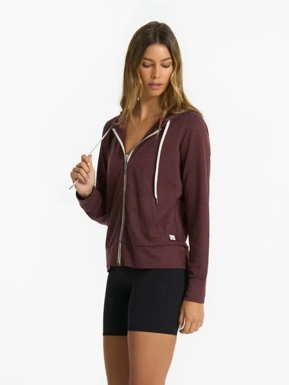 New Vuori Halo Women's Zip-Front Hoodie - Burgundy